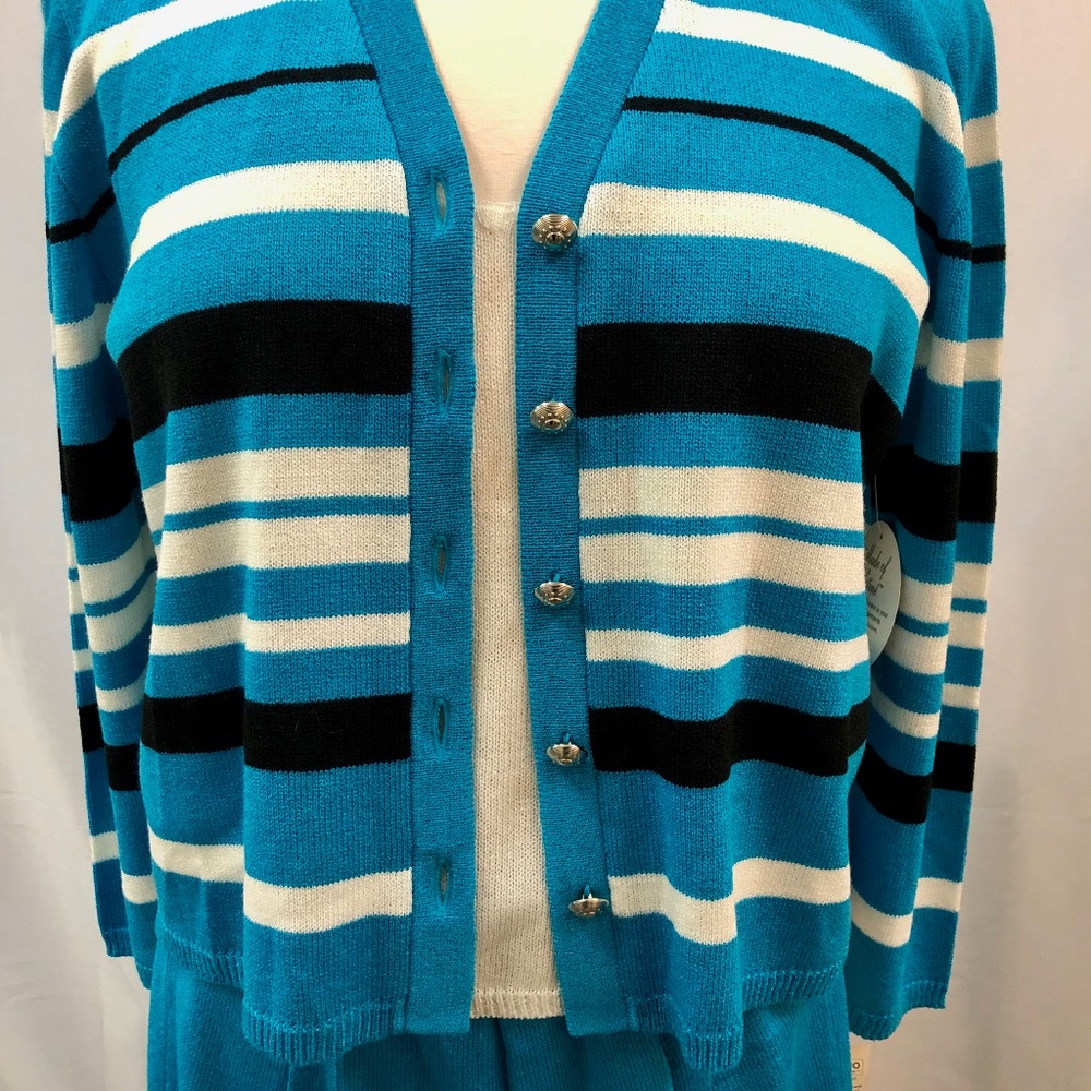 NWT 3 PIECE  KNIT PANT SUIT ELASTIC WAIST -SIZE XL